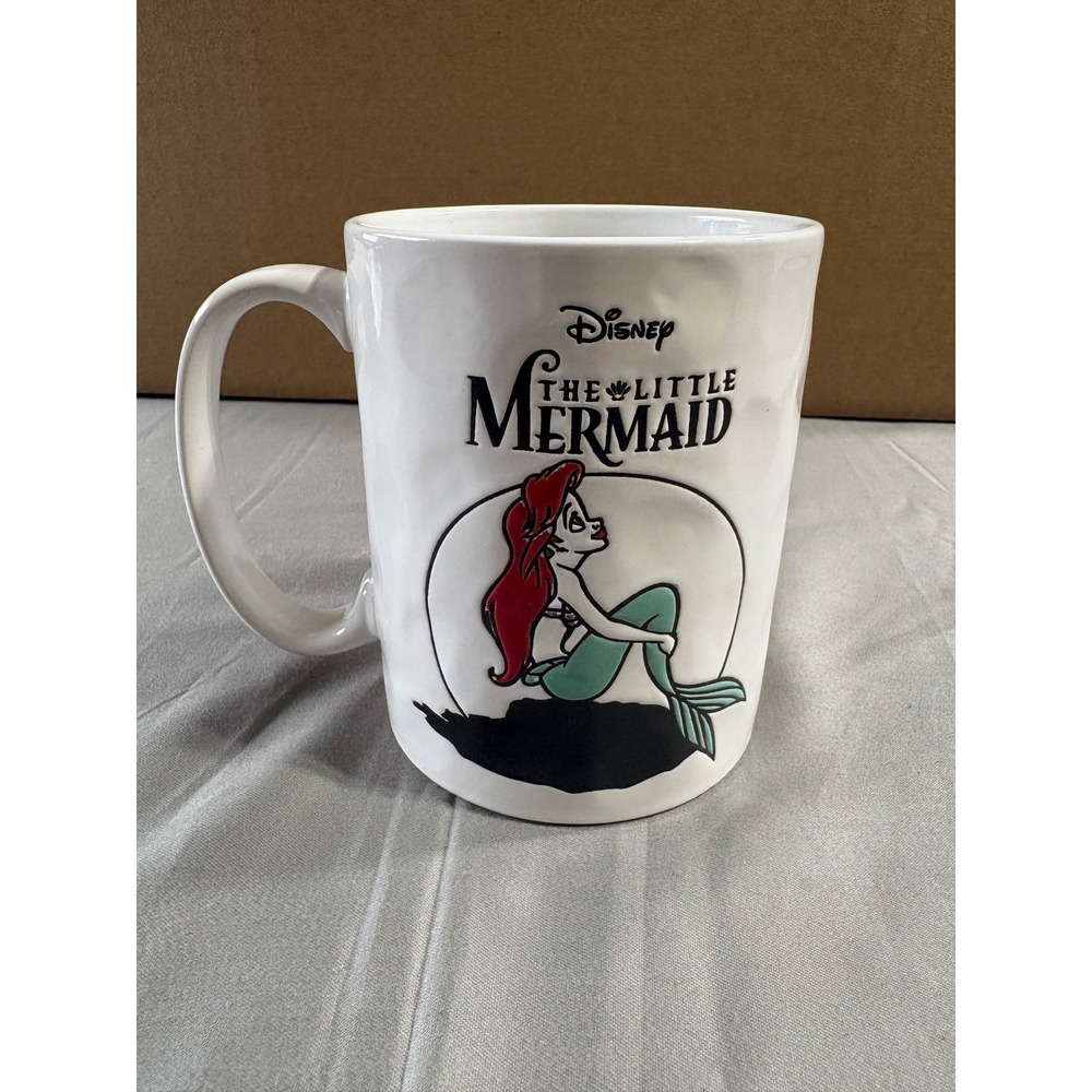 Disney The Little Mermaid Ariel Ceramic Coffee Mug 17oz Silver Buffalo White
